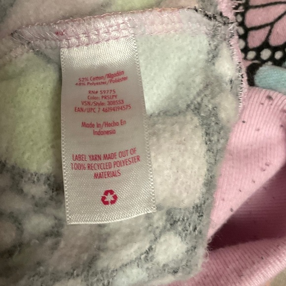 Justice Pink and Multicolor Butterfly Sweatshirt - Picture 4 of 6